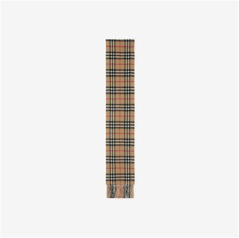 burberry portachiavi donna 8003322 cashmere beige|Narrow Check Cashmere Scarf in Archive beige .